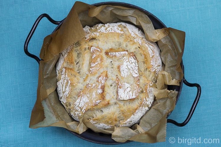 Weizenmischbrot mit Roggen, no-knead